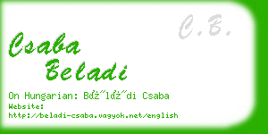 csaba beladi business card